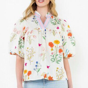THML Puff Sleeve Floral Top